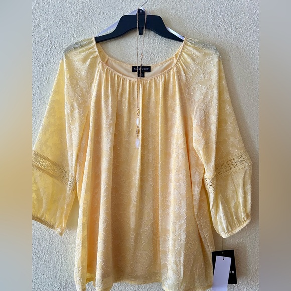 I.N. Studio Soft Yellow Blouse - Picture 2 of 12